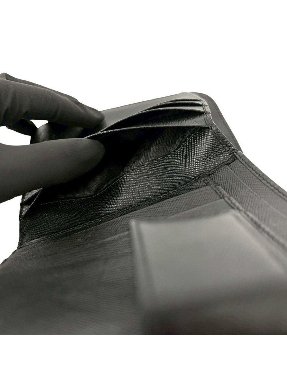 Prada Saffiano Leather Bifold Wallet Mini Black - Picture 9 of 10